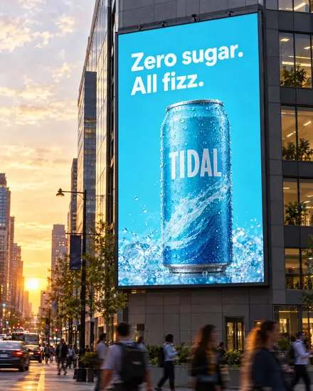 City billboard: 'Zero sugar. All fizz.'